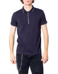 Armani Exchange Logo Zip Tape Polo T-Shirt Navy - Princess Attitude