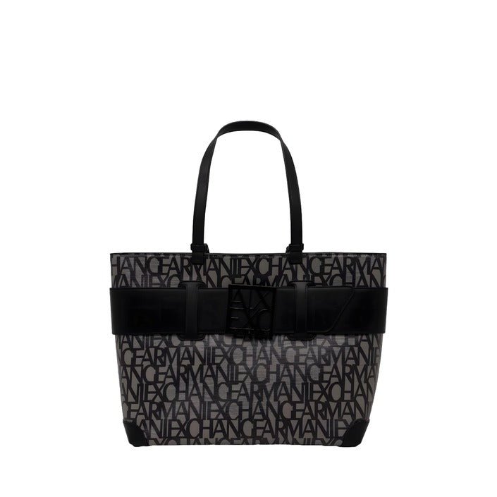 Armani Exchange Medium Monogram Tote Bag Black - Princess Attitude