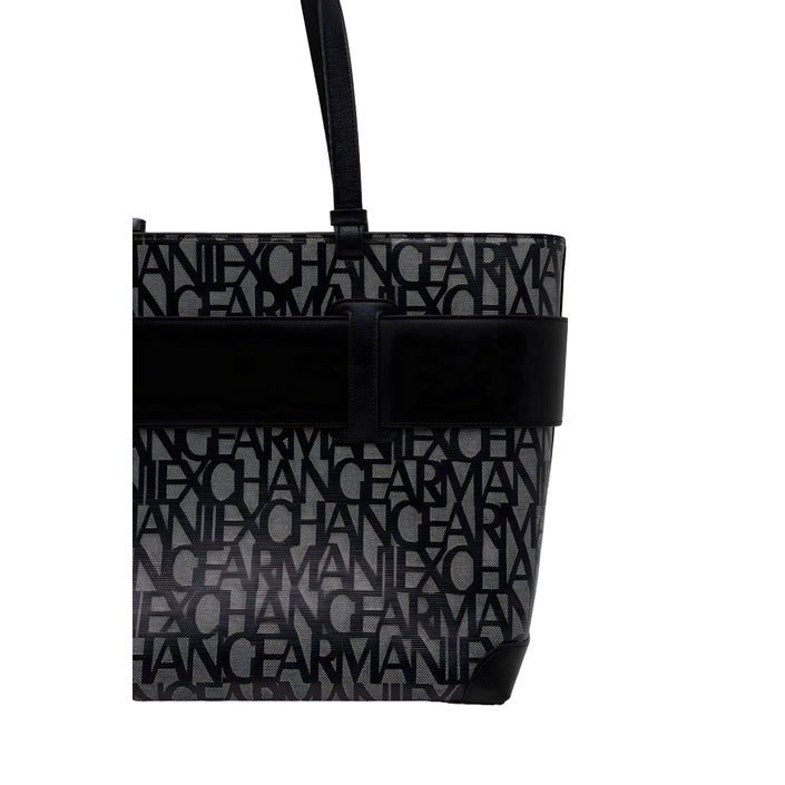 Armani Exchange Medium Monogram Tote Bag Black - Princess Attitude