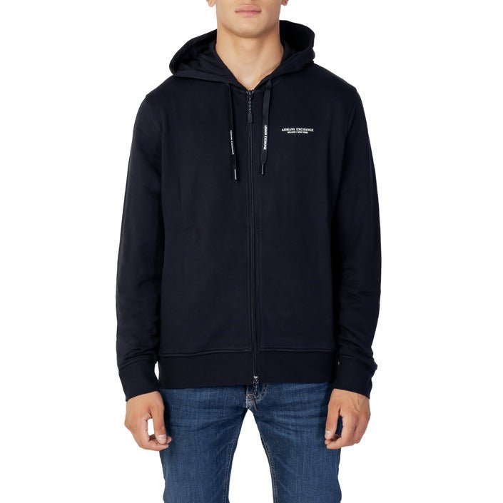 Armani Exchange Regular Fit Zip Up Sweatshirt In Cotton Black - Princess Attitude