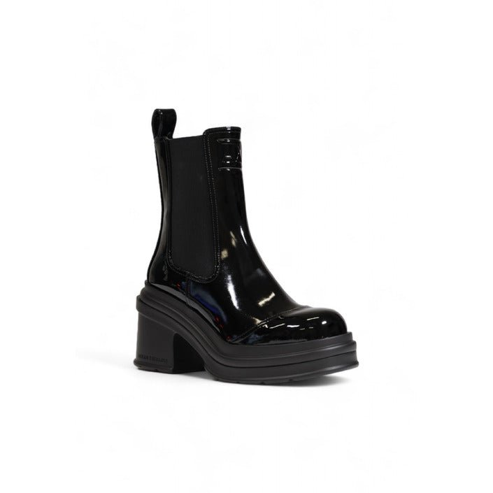 Armani Exchange Shiny Ankle Boots Black - Princess Attitude