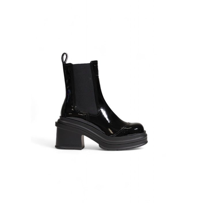 Armani Exchange Shiny Ankle Boots Black - Princess Attitude