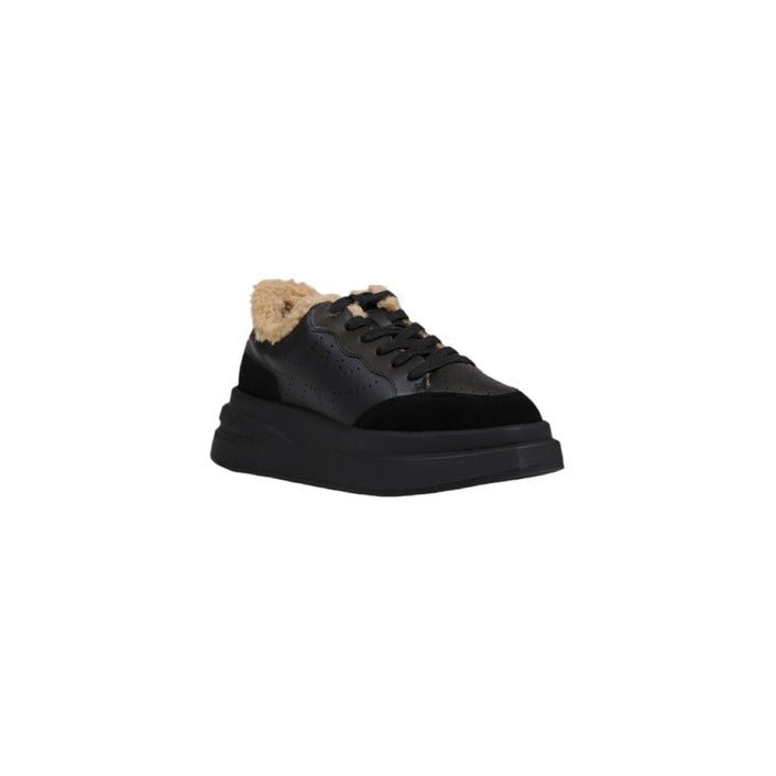 Ash Impuls Fur Lace Up Leather Sneakers Black - Princess Attitude