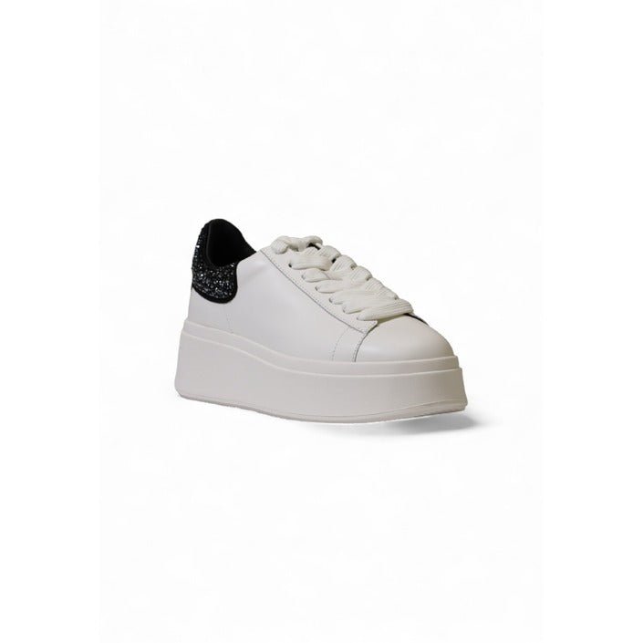 Ash Moby Strass Platform Leather Sneakers White - Princess Attitude