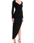 Norma Kamali - Asymmetric Draped Jersey Stretch Dress In