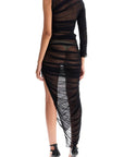 Mugler - Asymmetric Mesh Dress In Italian