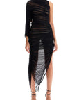 Mugler - Asymmetric Mesh Dress In Italian