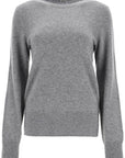 Toteme - Asymmetrical Grey Mélange Cashmere Sweater