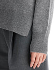 Toteme - Asymmetrical Grey Mélange Cashmere Sweater