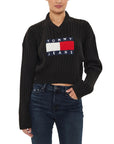 Tommy Hilfiger Logo V-Neck Cardigan Black