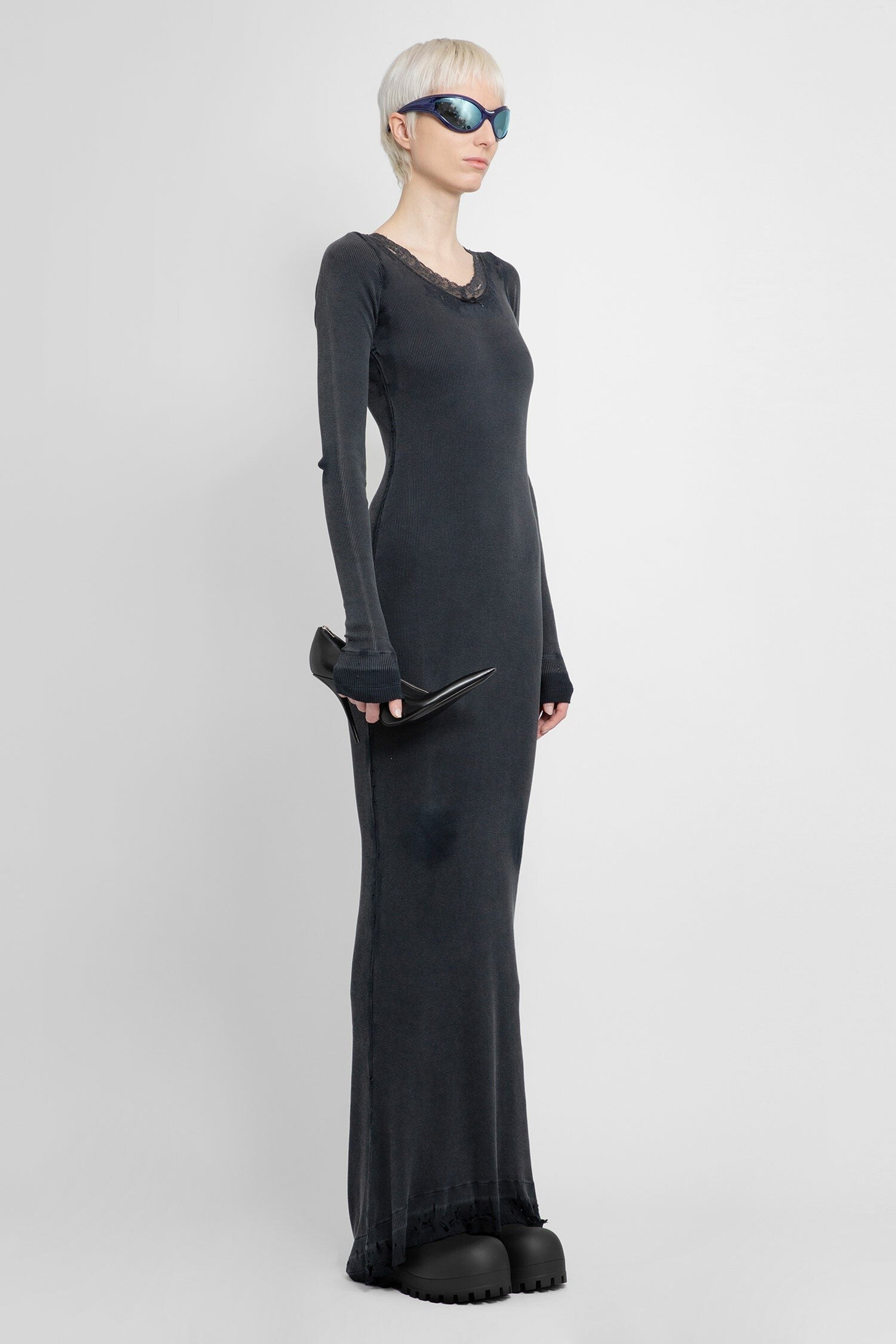 Balenciaga - Lingerie Maxi Dress In Cotton Rib - Princess Attitude