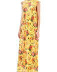 Balenciaga - Maxi Sleeveless Faux Vinyl Floral Dress - Princess Attitude