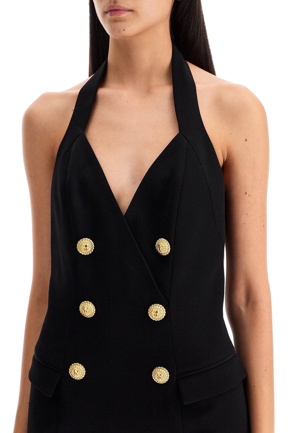 Balmain - Halter Neck Mini Dress With Buttons - Princess Attitude