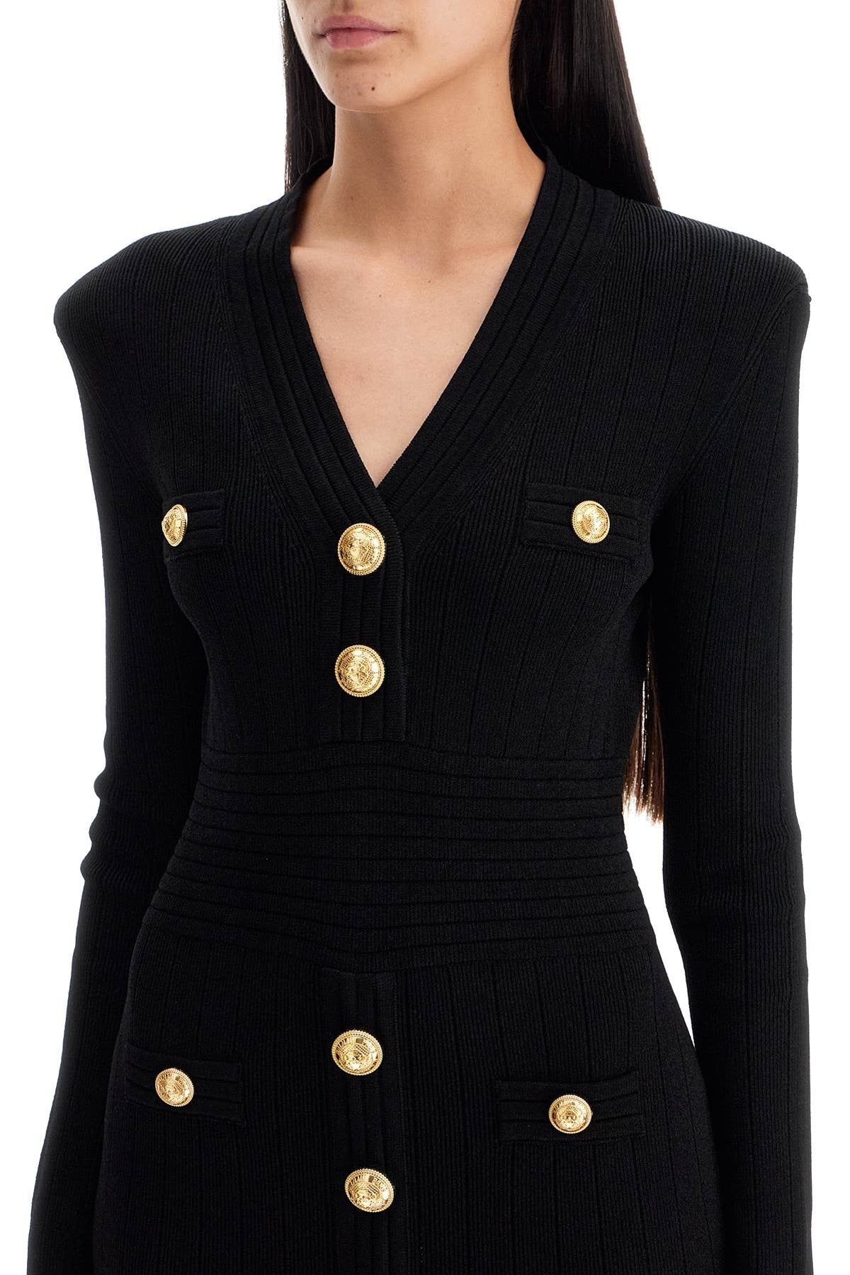 Balmain - Knitted Mini Dress With Buttons - Princess Attitude