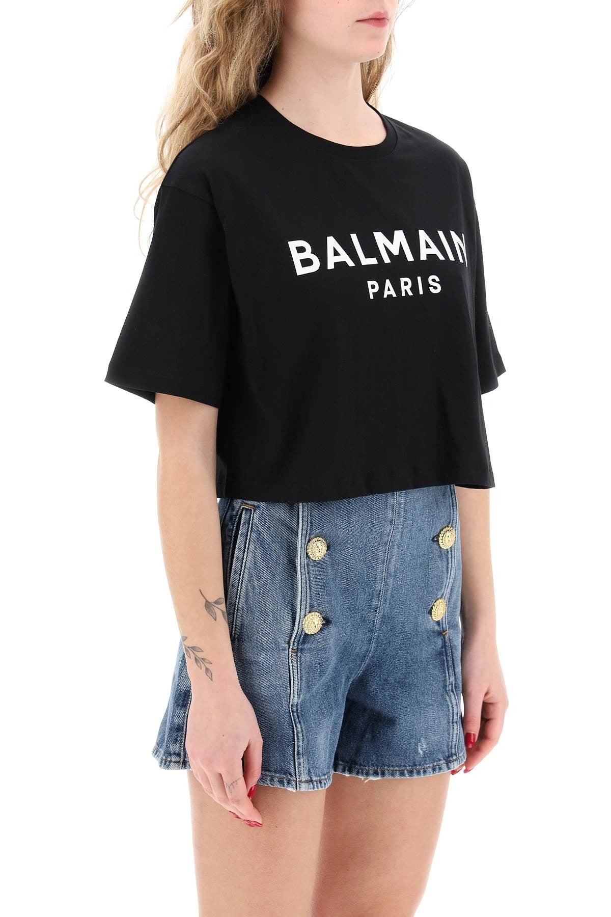 Balmain - Logo Print Boxy T-Shirt - Princess Attitude