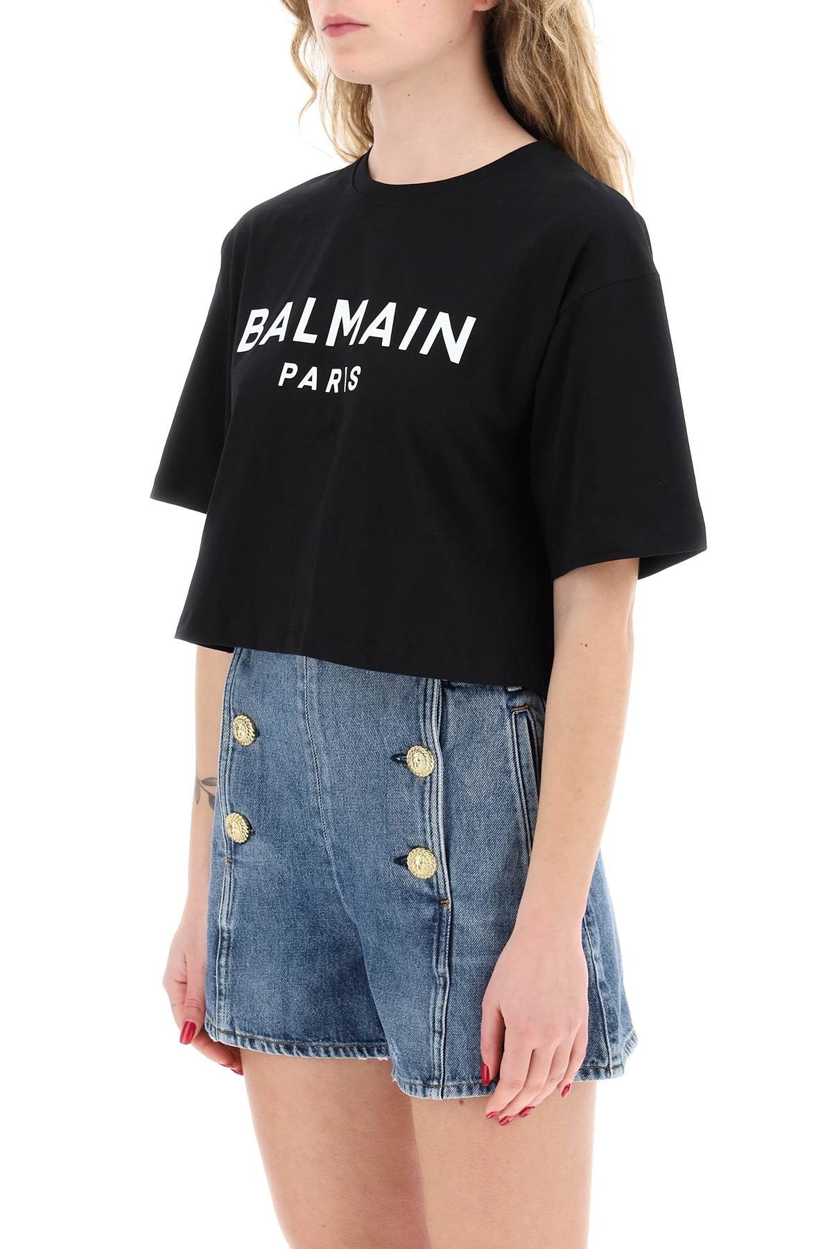 Balmain - Logo Print Boxy T-Shirt - Princess Attitude