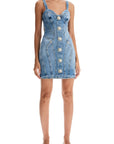 Balmain - Mini Denim Dress With Decorative Buttons - Princess Attitude