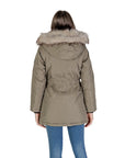 Only Iris Turtleneck Faux Fur Long Parka Jacket Olive