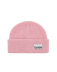 Ganni - Beanie Hat With Logo Label