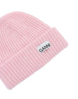 Ganni - Beanie Hat With Logo Patch