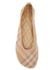 Burberry - Beige Check Knit Ballerinas With Rubber Sole