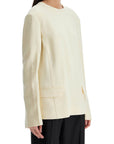 Toteme - Beige Long Sleeve Top With Applied Pockets In Viscose And Wool