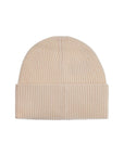 Toteme - Beige Ribbed Wool Beanie With Embroidered Logo