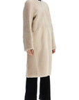 Toteme - Beige Shearling Coat With Zip