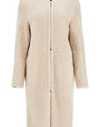 Toteme - Beige Shearling Coat With Zip