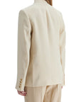 Toteme - Beige Viscose Blazer With High Collar