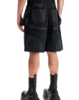 Mugler - "Bi-Material Cargo Bermuda Shorts