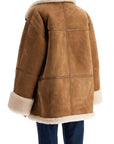 Toteme - Biscuits Shearling Lamb Leather Jacket With Wide Collar