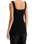 Toteme - Black Boucle Top Without Sleeves Square Neck