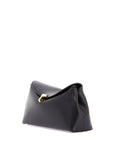 Toteme - Black Calf Leather Clutch With T-Lock Closure And Adjustable Shoulder Strap