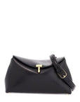 Toteme - Black Calf Leather Clutch With T-Lock Closure And Adjustable Shoulder Strap