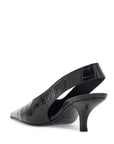 Toteme - Black Calfskin Crocodile Effect Slingback Pump