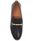 Tod'S - Black Calfskin Women'S Loafers With Metallic Band