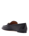 Tod'S - Black Calfskin Women'S Loafers With Metallic Band