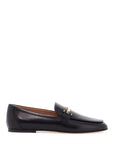 Tod'S - Black Calfskin Women'S Loafers With Metallic Band