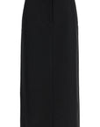 Toteme - Black Midi Straight Low-Waisted Skirt In Recycled Polyester And Wool