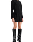 Norma Kamali - Black Mini Slim Dress With Front Zip