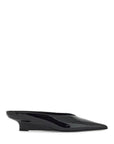 Toteme - Black Patent Leather Wedge Mules With Pointed Toe