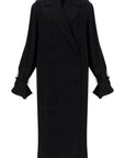 Toteme - Black Satin Viscose Trench Dress