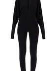 Norma Kamali - Black Slim Fit Long Sleeve V Neck Jumpsuit