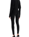 Norma Kamali - Black Slim Fit Long Sleeve V Neck Jumpsuit