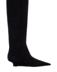 TOTEME - black suede knee-high boots with low heel