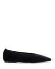 Toteme - Black Velvet Ballerinas Made From Recycled Polyester With Elastic Trim