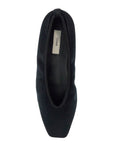 Toteme - Black Velvet Ballerinas Made From Recycled Polyester With Elastic Trim