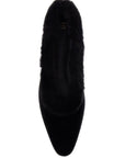 Toteme - Black Velvet Ballerinas With Shearling Trim