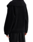 Toteme - Black Wool Ribbed Cardigan With Shawl Collar